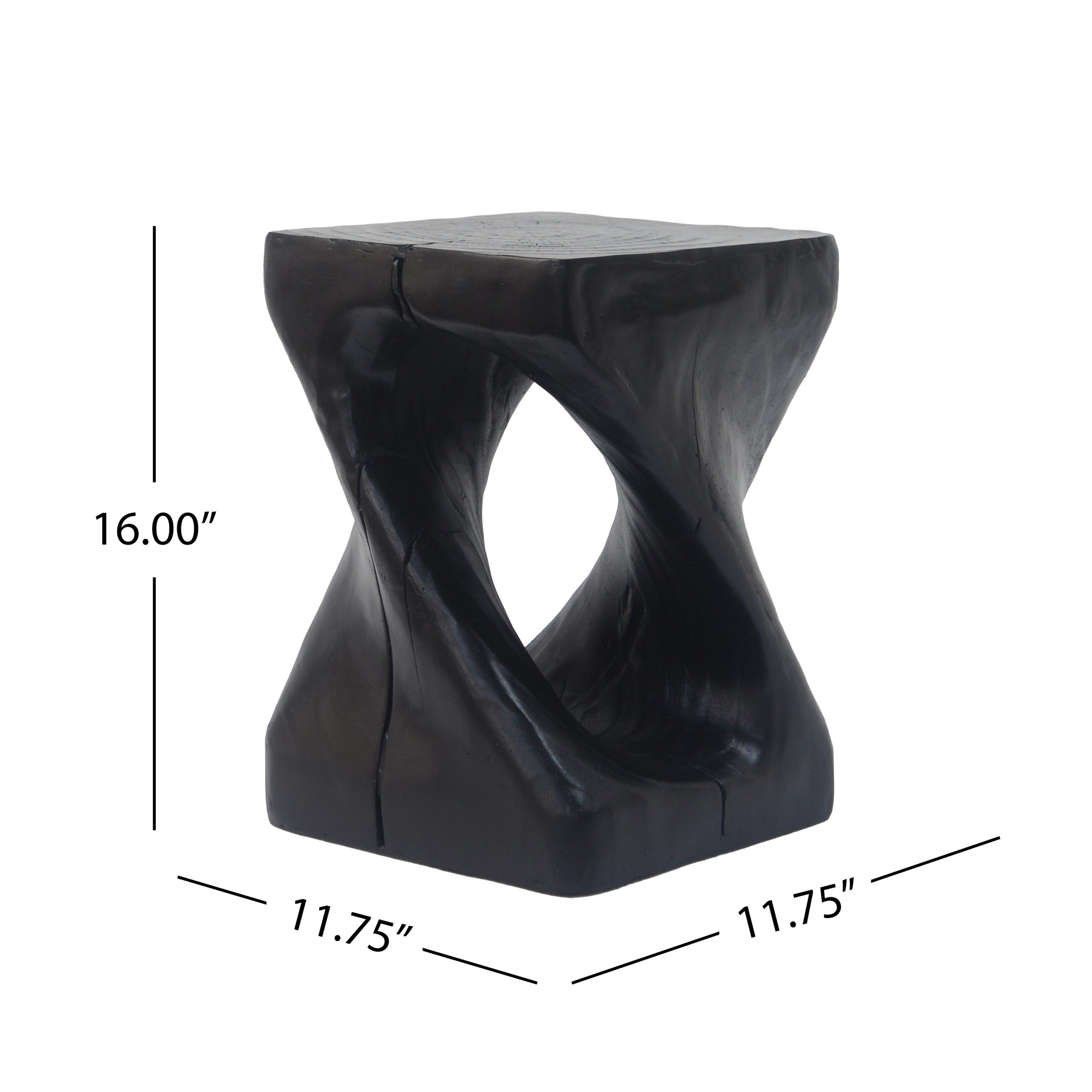 MGO twist side table dimensions and measurements