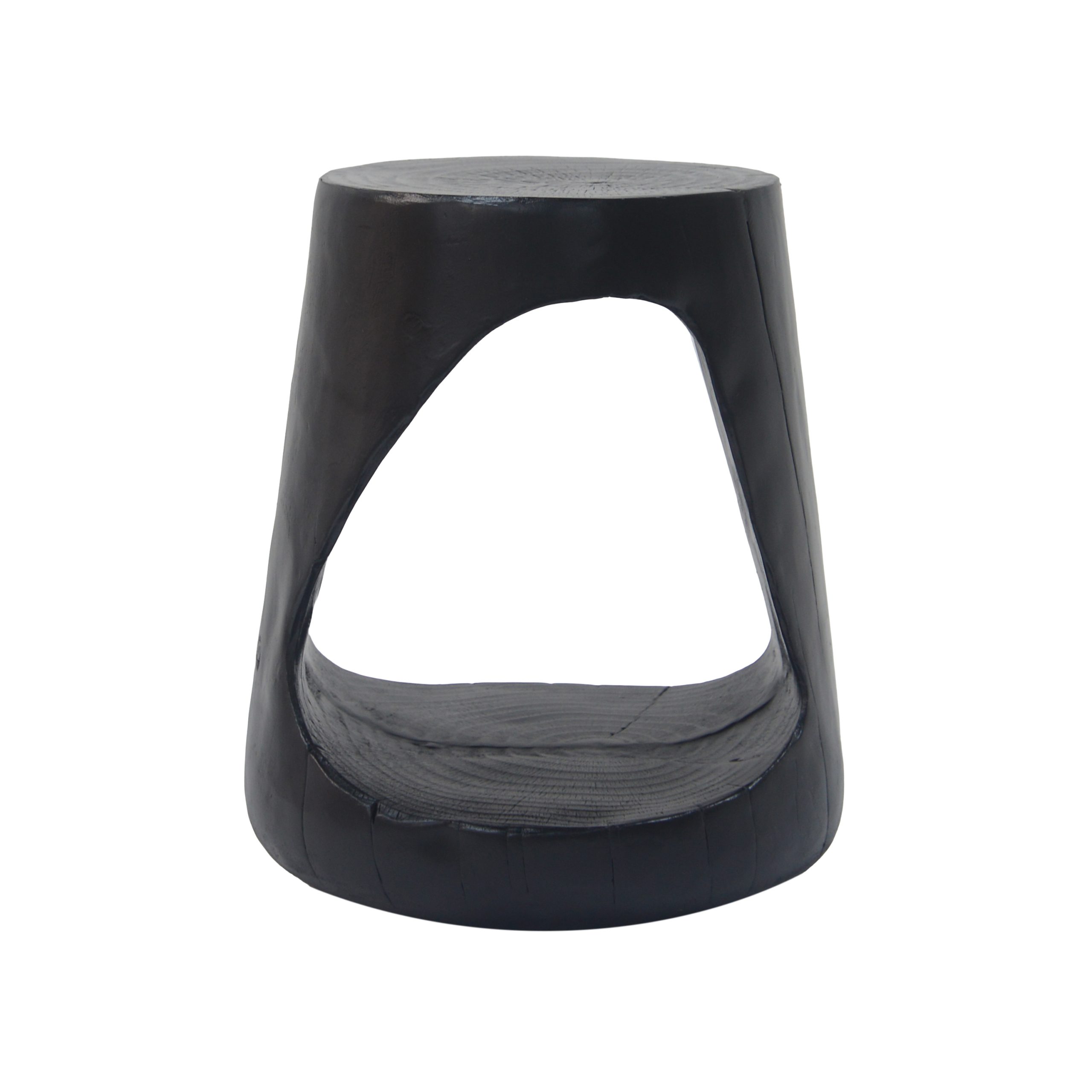 Close-up of the hollow round body on the MGO hollow side table